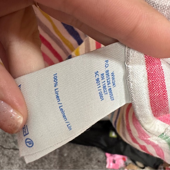 Boden Striped Linen Dress Size 8R Rainbow Colors In Good Condition - Picture 3 of 5